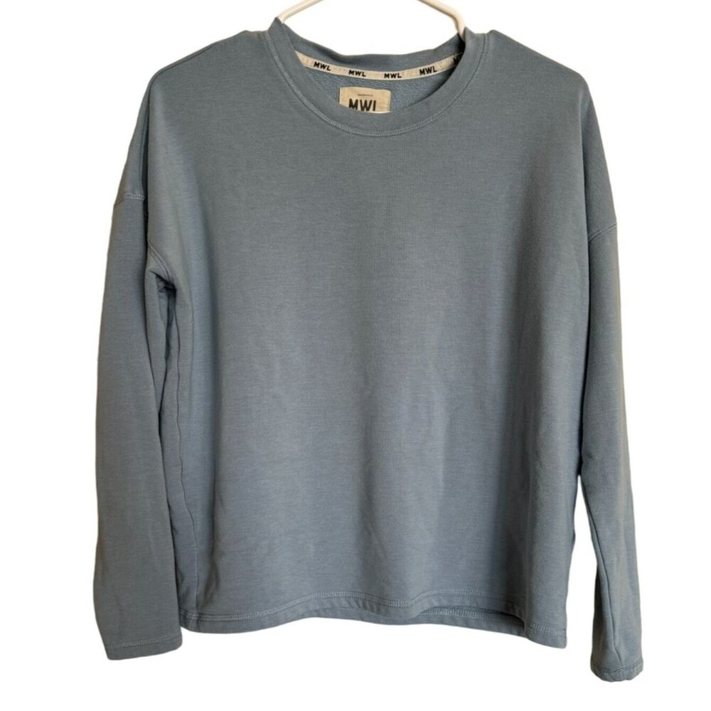 Madewell MWL Blue Crewneck Sweatshirt Relaxed Modal Fleece Pullover XS k2
